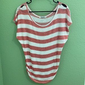 Striped sweater button shoulders Size M
